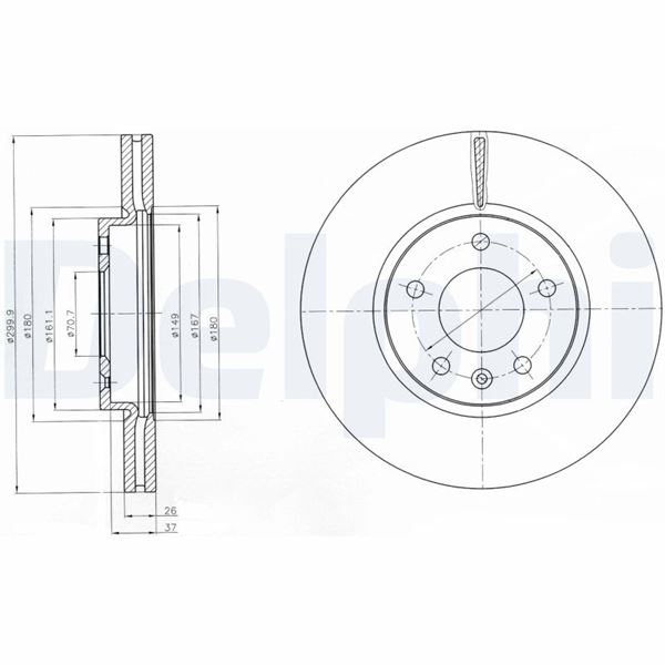 DELPHI BG4278C Fren Diski On (5d 300mm) Astra H Astra J 09-